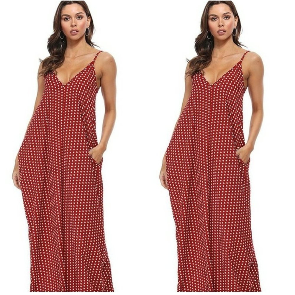 Polka dot maxi dress
